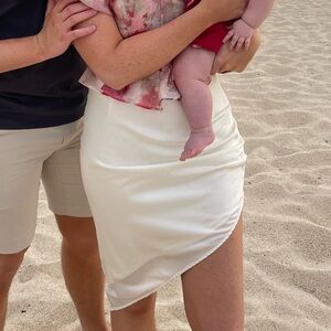 Asymmetrical silk skirt